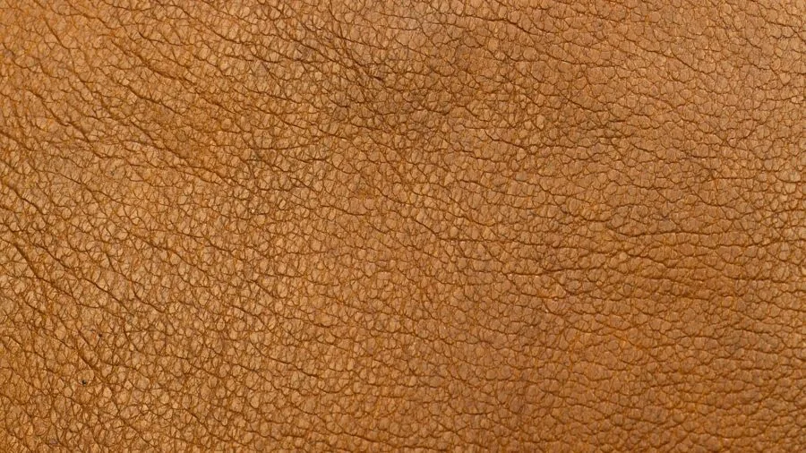 Close-up of well-worn leather showing natural patina and aging characteristics over time
