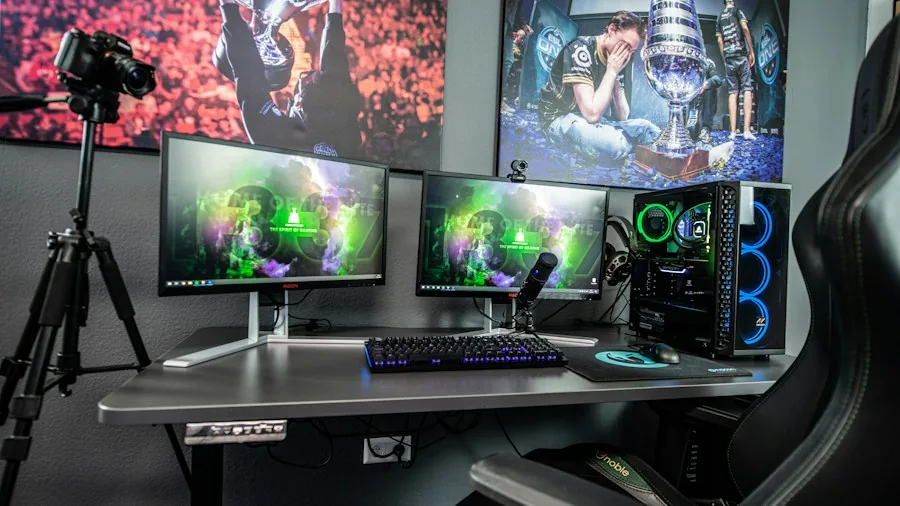 Person gaming on laptop with smooth motion blur free display for streaming content creation
