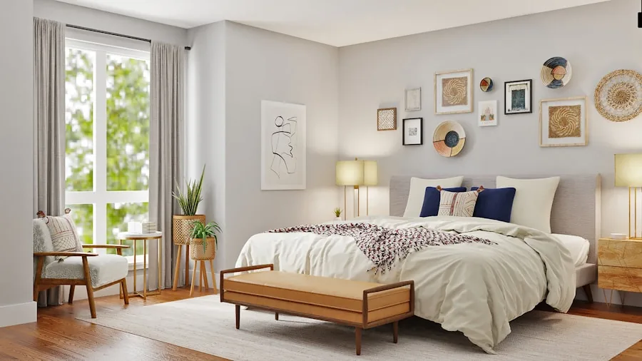 Person relaxing peacefully in a quiet bedroom environment during daytime with natural light